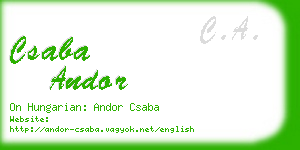 csaba andor business card
